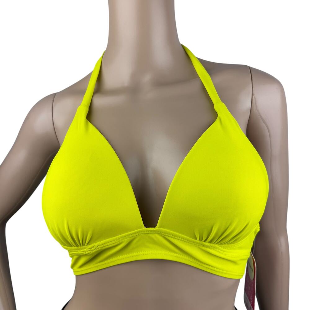 Hula Honey Neon Yellow Halter Bikini Top